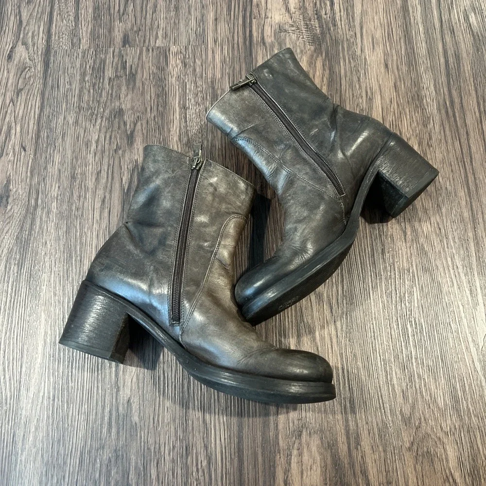 Alberto Fermani limited Edition Boots Distressed Brown Size 40 Made In Italy
